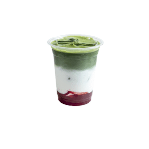 Ice strawberry matcha latte